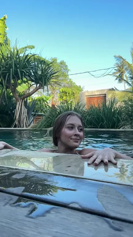 Neighbor Slut Steps Out Poolside Dripping Wet 😈💦