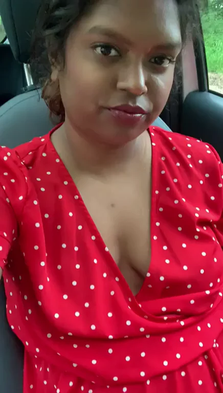 Horny 18yo Big Tit Ebony Slut Flashes Tits in Crowded Car Ride 😈🚗💦