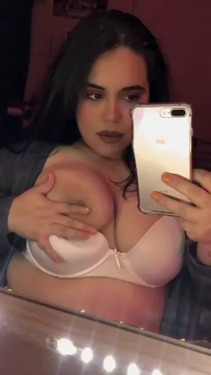 Latina Slut's Tongue Trick on Her Massive Tits? 🔥🍑