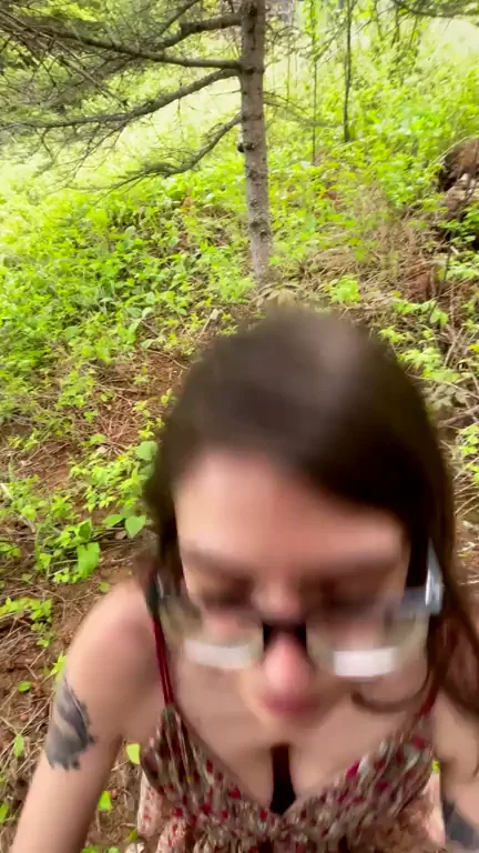 Hike Break Turns into Sloppy Outdoor Cock Sucking 😈🍆🌲
