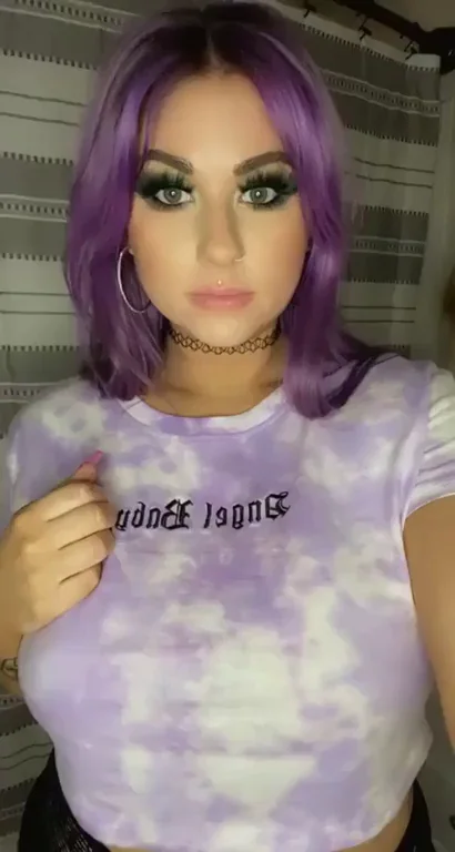 Purple-Haired Slut's Massive Tits Surprise! 🟣🍈🍈