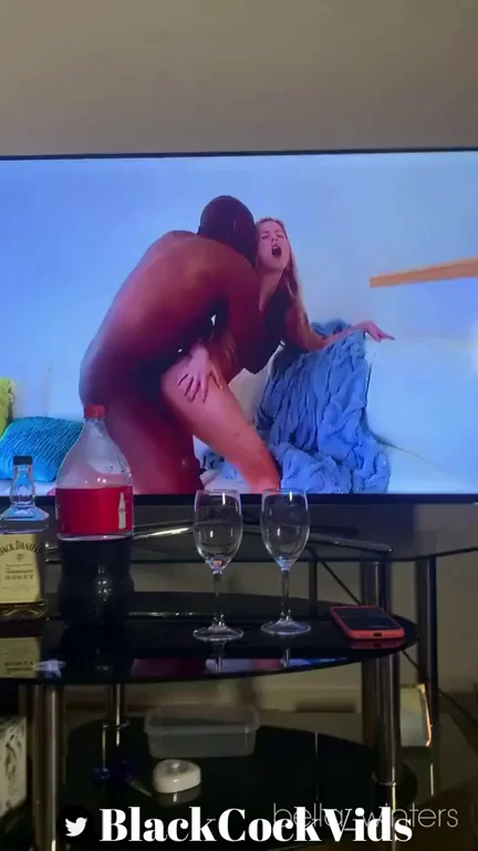 Pale Slut Wife Rides BBC Bull Raw While Cuck Hubby Watches TV 😈🍆📺