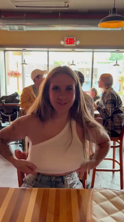 Bar Tease: Flashing My Perky Tits Gets Me Dripping Wet ;)