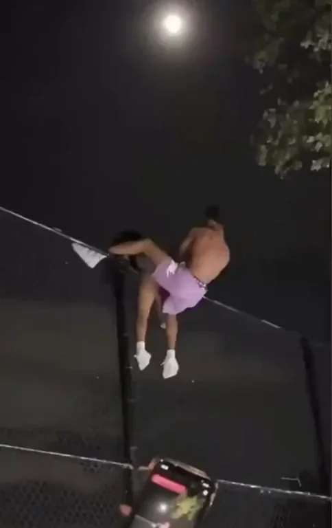 Over a high fence