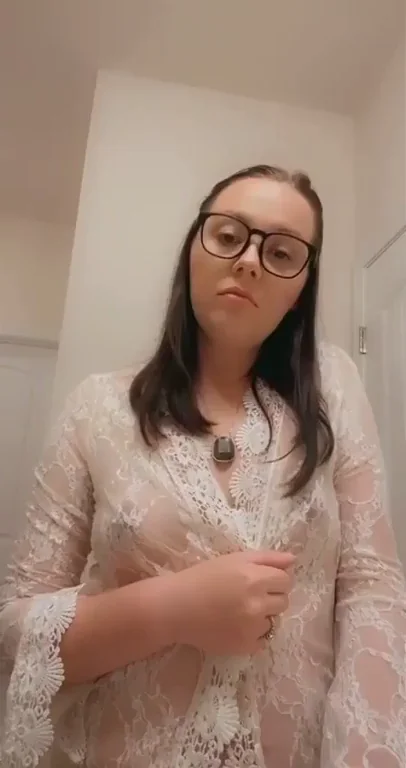 Glasses Girl's Sheer Lace Tease: Stop Scrolling and Stare?