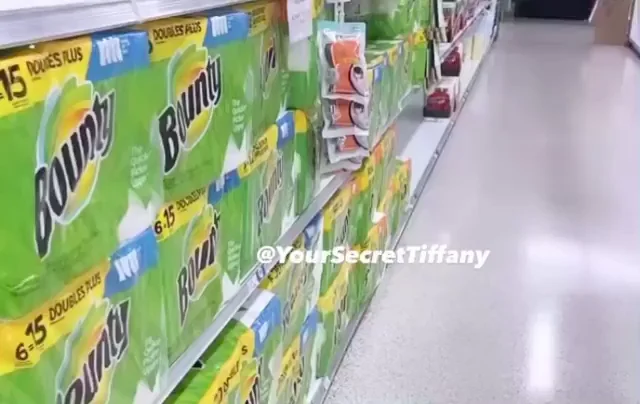 Grocery Aisle Tease: Curvy Babe's Slutty Mini Dress Flash