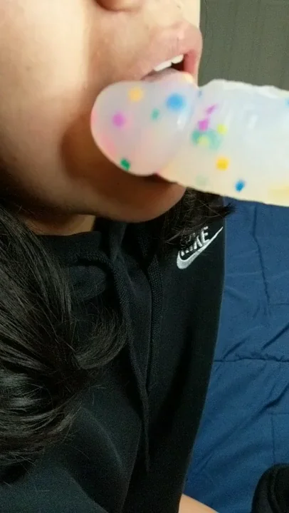 Latina Slut Sucks Colorful Dildo Cock 💦🍭 Wish It Was Yours!