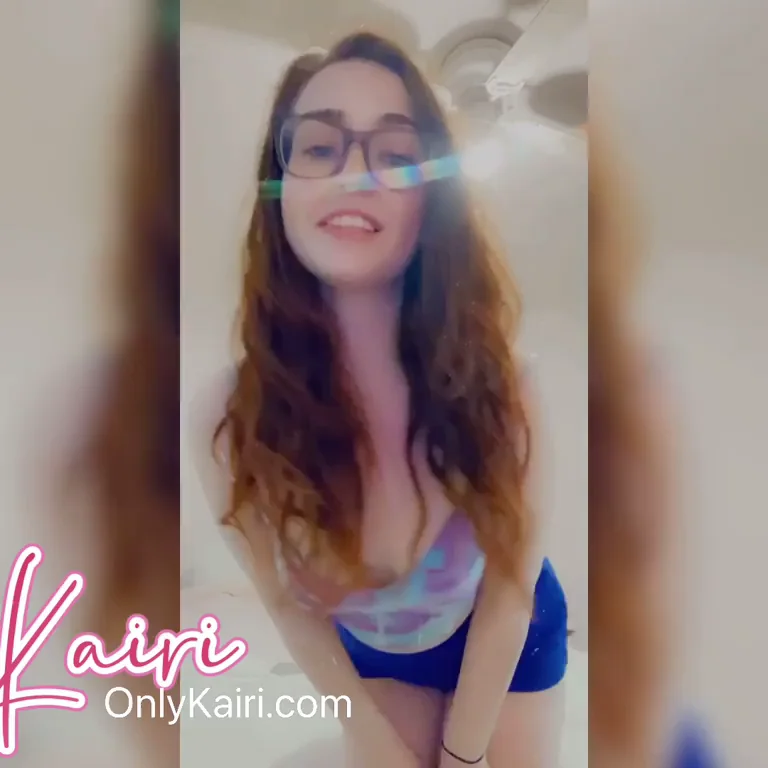 Nerdy Cumslut Tease in Tight Outfit Sticks Out Long Tongue