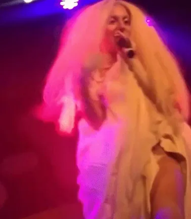 Lady Gaga flashing her bush onstage