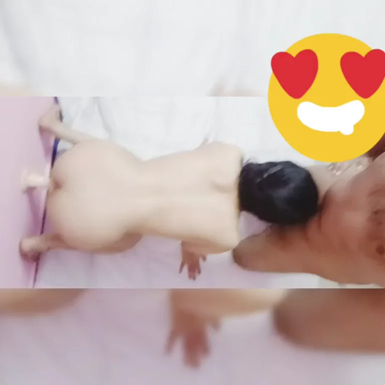 🔥 Asian Threesome Training: Petite Slut Stretching for Double Dick 🍆💦
