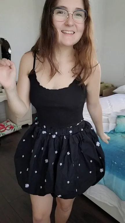 Nerdy Glasses Girl's Goofy Dance Fail Turns Topless Tease!