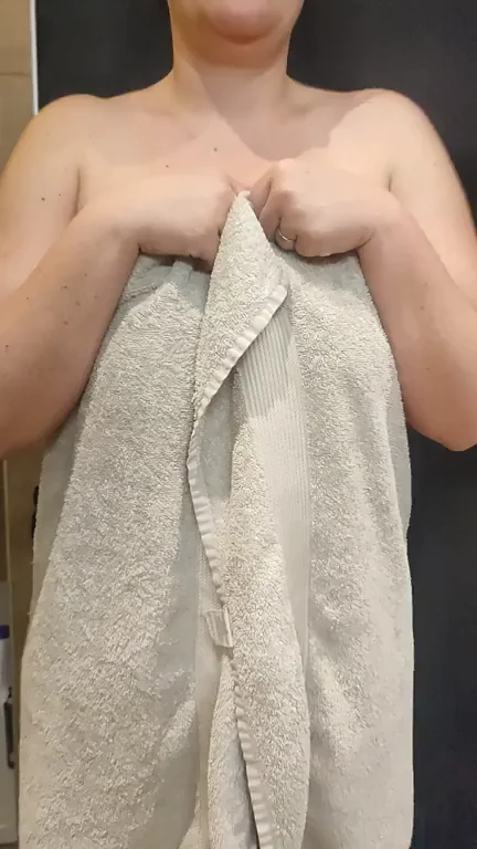 Catch My Thick MILF Wife Teasing Tits in Towel 😈💦 Would You Pound Her?
