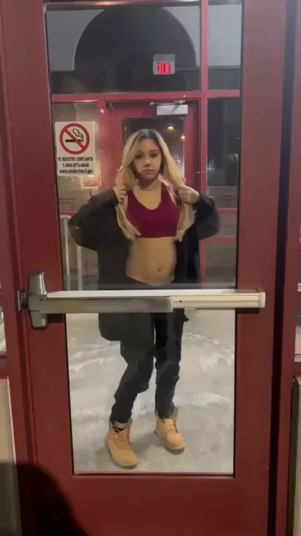 Dare to Pound This Slut Outside the Store Door?