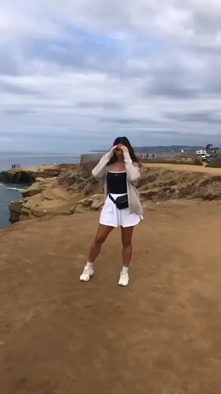 Flashing my tits on the cliffs!