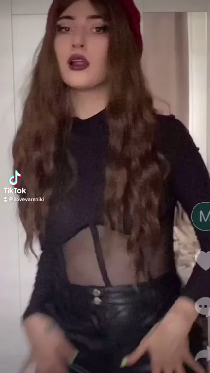 TikTok Slut's 'Accidental' Tease in Sheer Mesh & Leather