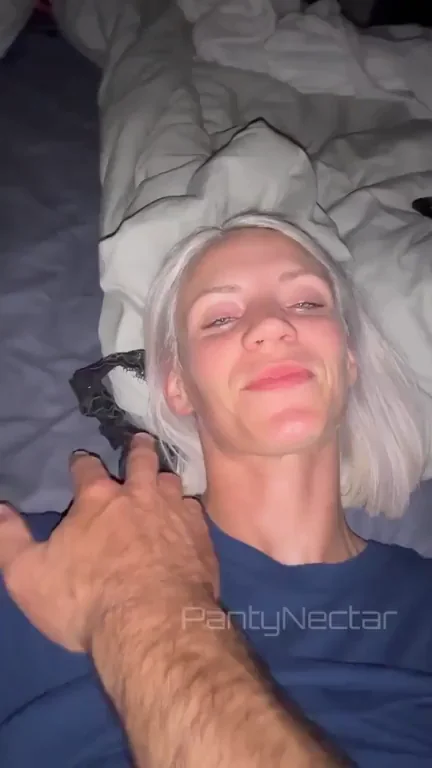 Blonde Babe Worships Hubby's Amazing Dick in Bed