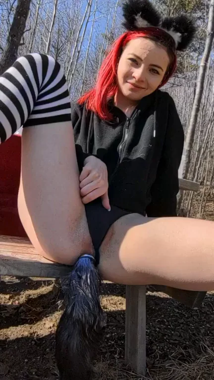 Went Hiking in my ears and tail plug... had to sit and show off my kitty!