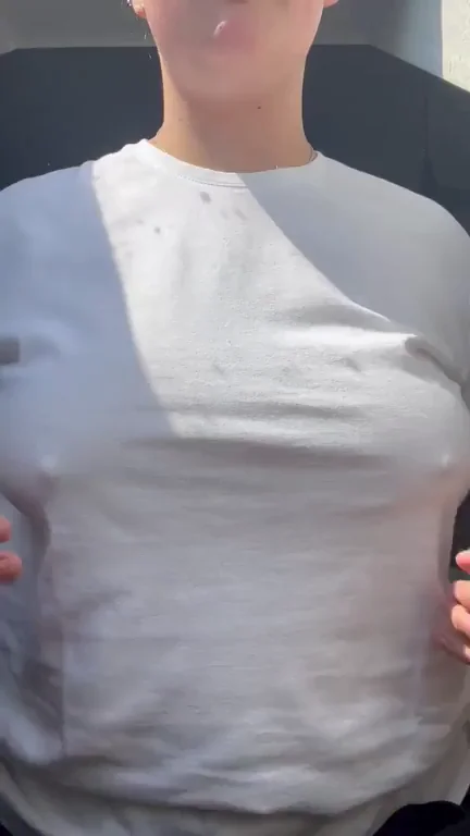 Chubby Babe Teasing Tits in Bed: What Would You Do?