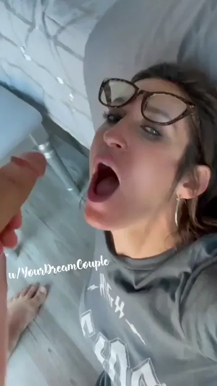Slutty Glasses Girl Craves Her Daily Cum Shot