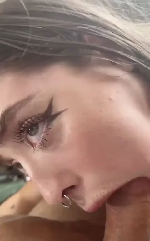 teaching her to breathe with a cock down her throat