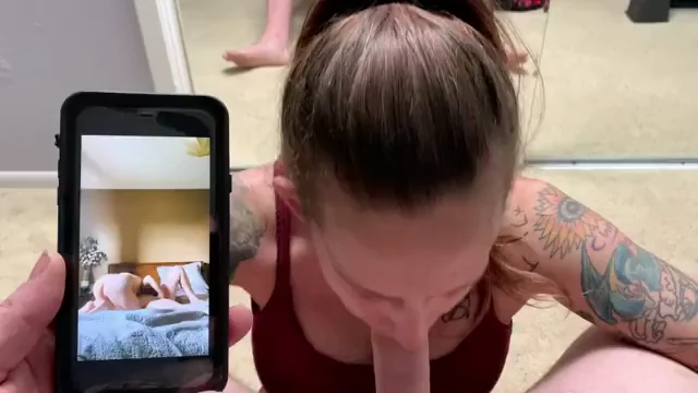 Our friend sent us a super hot video of her hooking up with a strange woman. Had Daddy watch the video while I suck his cock. ? Does that fit here maybe?