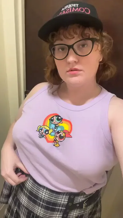 Public Bathroom Redhead Slut's Massive Titty Drop Thrill