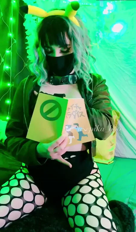 Goth Slut Pikachu Cosplay Tease 😈⚡🐭