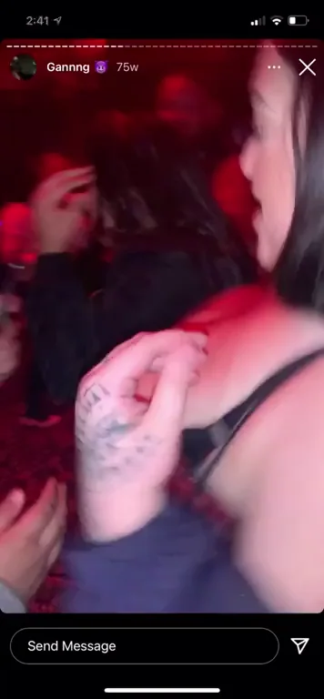 Showing everyone her big white tits. Listen to her scream twice she loves the attention