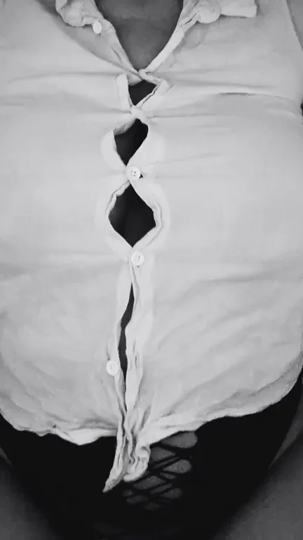 Curvy Amateur Slut Teases Massive Tits in Ripped Shirt and Lace Panty