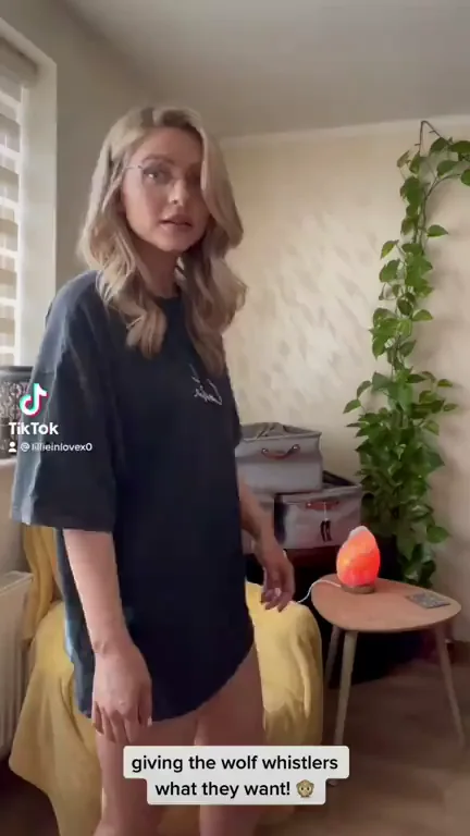 Petite Blonde Slut Answers Wolf Whistles by Flashing Her Juicy Ass 🍑😈