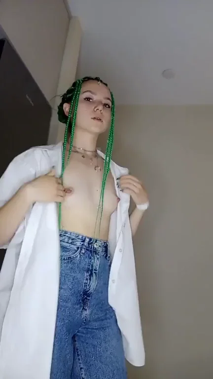 College Cutie with Green Braids Needs Your Cock to Unwind 😈💚