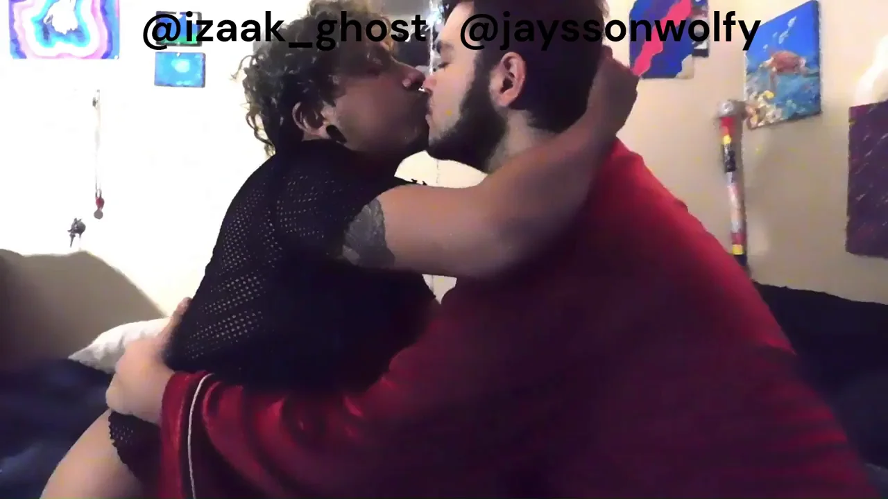 Izaak Ghost + JayWolfy make out, frot our tcocks, and face fuck