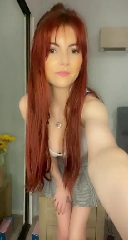 🔥 Redhead Slut Teases Her Massive Tits & Ass in Lingerie 😈