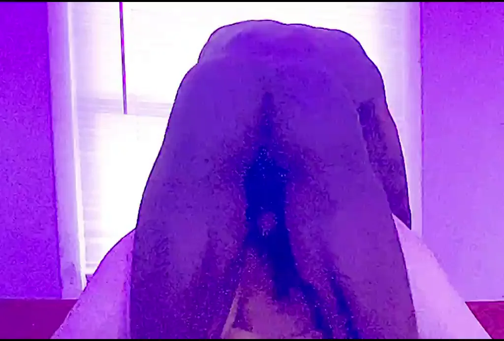 🍑🔥 MILF Next Door's Juicy Ass Tease in Purple Thong