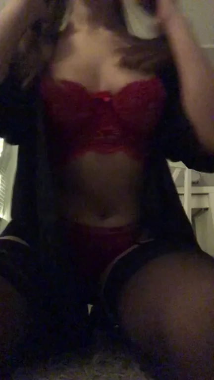 Repressed Slut in Red Lingerie Begs for Views 😢🎄🔥