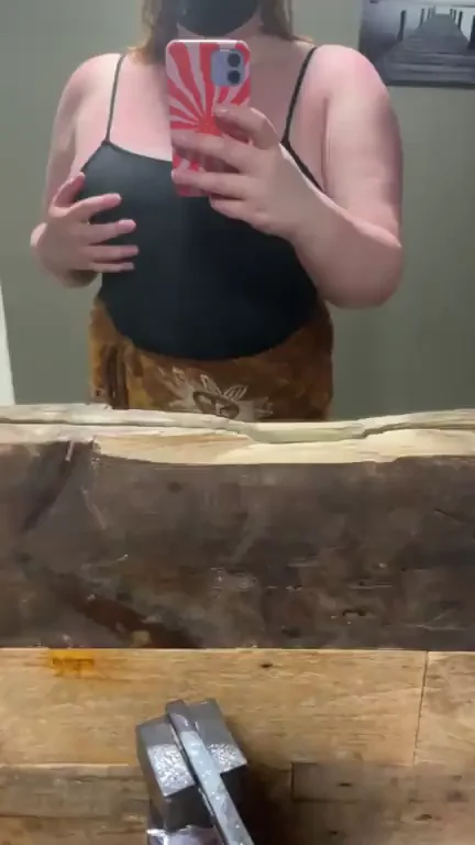 Swimsuit Tease: Pulling Down to Reveal My Massive Floatation Devices