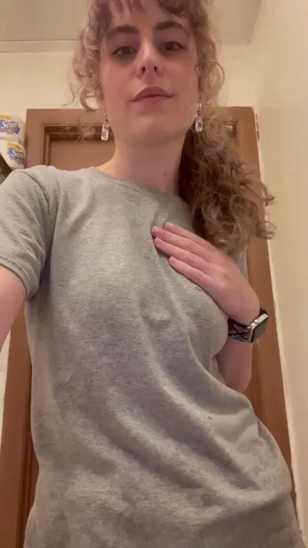 Slutty Employee Flashes Her Perky Tits and Teases in Panties