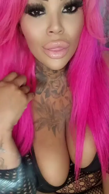 Pink-Haired Bimbo's Massive Titties Tease Explosion