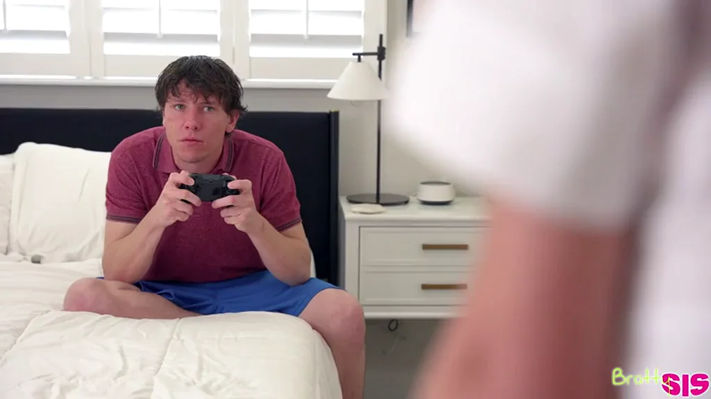 Step-Sis Skirt Ride: Uniform Slut Drains Gamer Bro's Cock