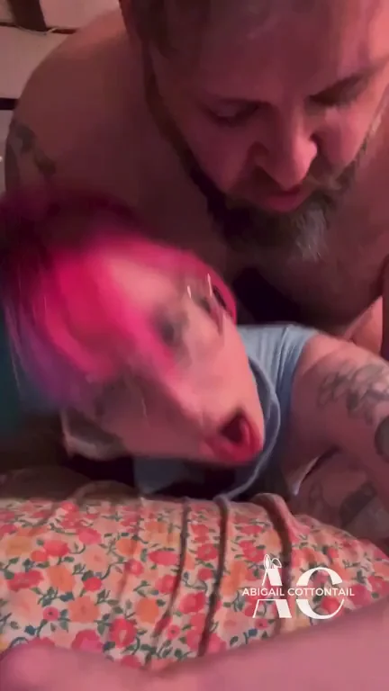 Pink-Haired Slut Grunts & Screams in Rough Creampie Pound-Fest