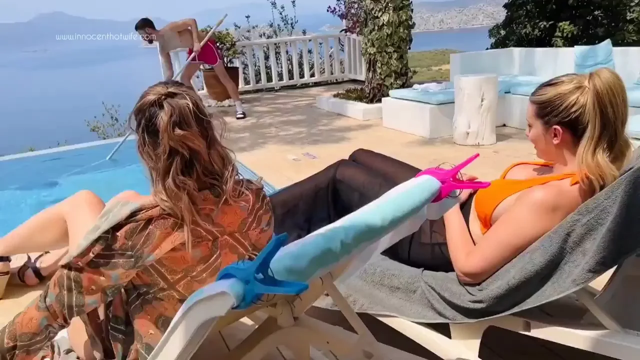 🔥 Poolside Threesome Tease with Hung Pool Boy 🍆💦