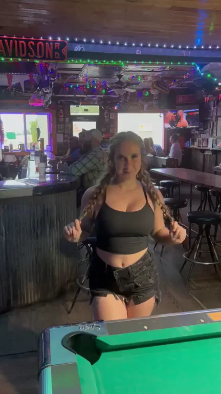 Bra Check Tease in the Bar 😈🍑