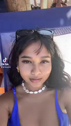 Petite Indian TikTok Baby Teasing in Blue Swimsuit 😈🔥