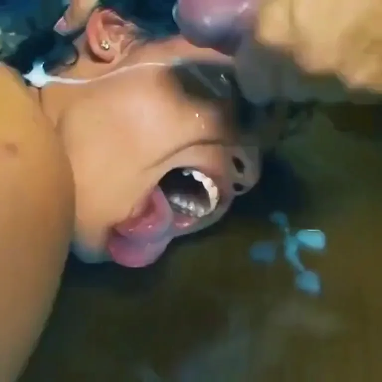 Office Cumslut's Gushing Facial Bliss in the Pool