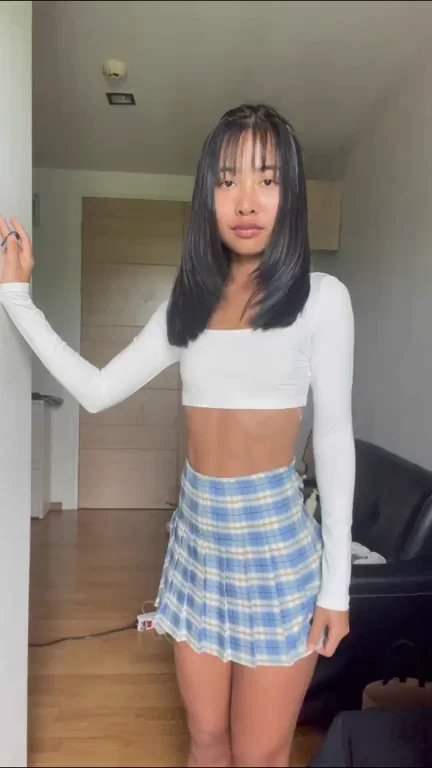 Petite Asian Tease: 'Wanna See My Naughty Surprise?' 😈👗➡️🔥