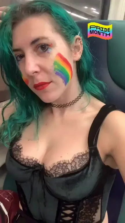 Goth Slut's Huge Tits in Lace 💚🖤🔥