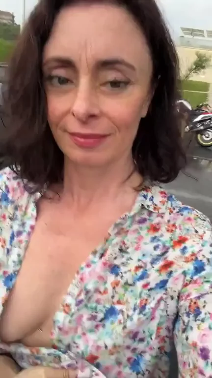 MILF Flashes Massive Areolas in Public: Boob Job Needed?