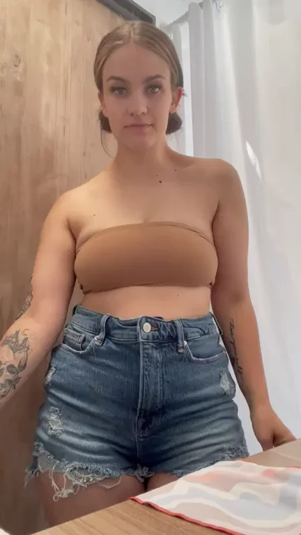 Bouncy Big Tits Tease in Tight Tube Top