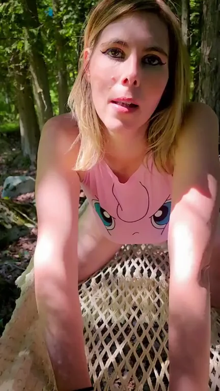 Blonde Babe's Magical Mouth Tease in the Woods 😛🌳💦