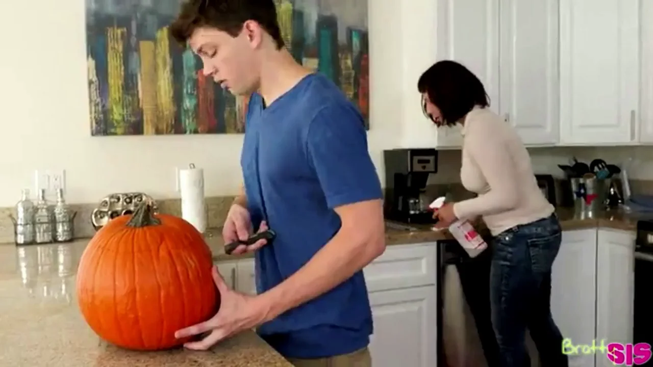 A pumpkin fuck on halloween Step